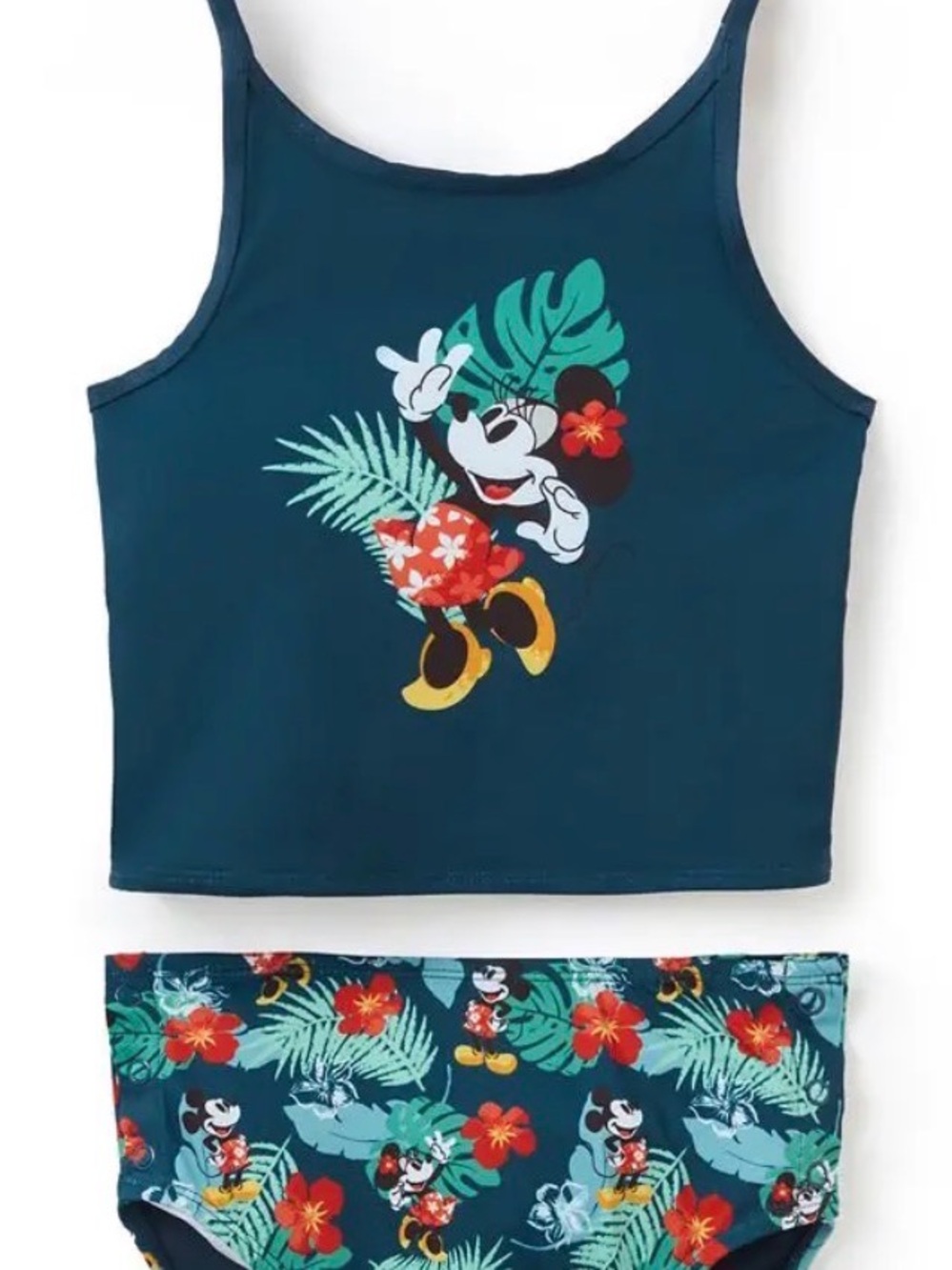 Disney Navy Minnie Mouse Tropical Tank Bikini Set- Adaptive